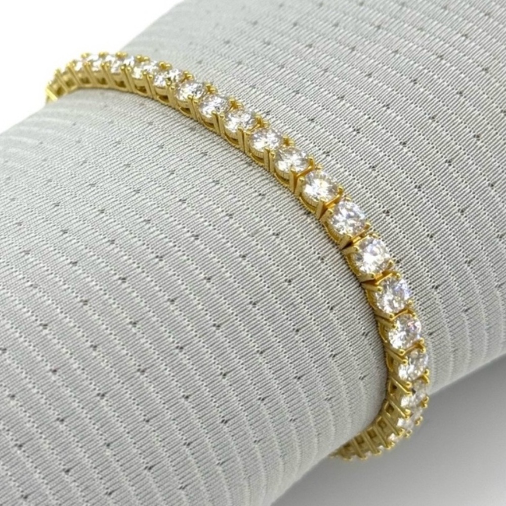 18K Gold Plated, 14.40CTW Moissanite Tennis Bracelet